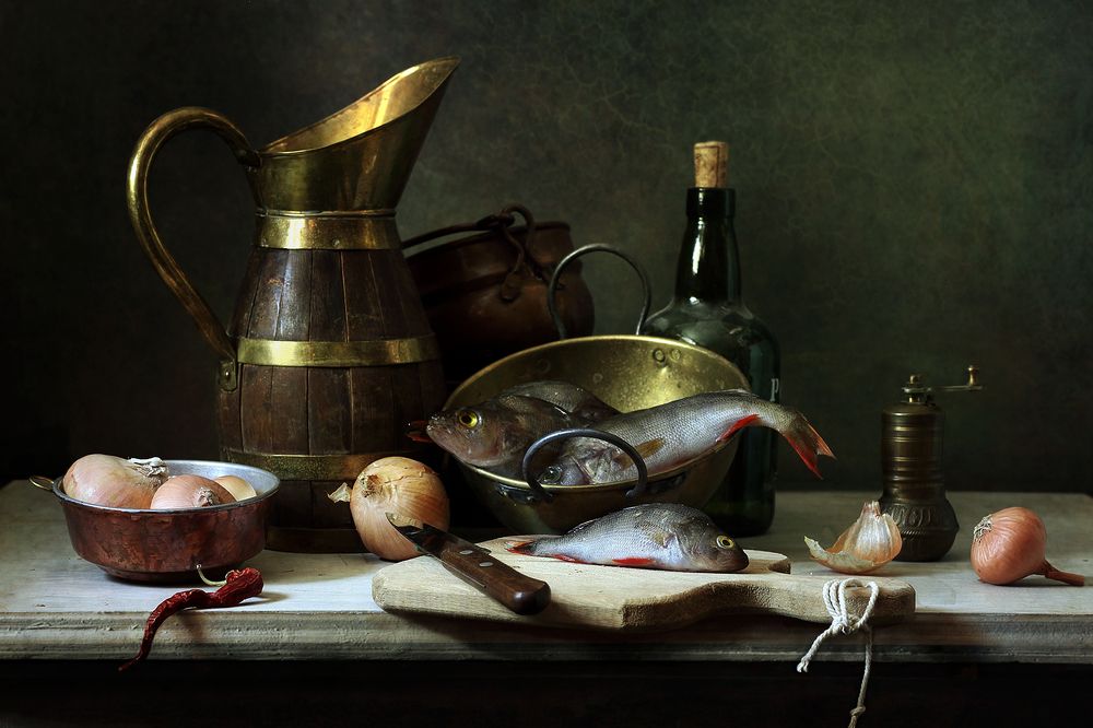 С окуньками.