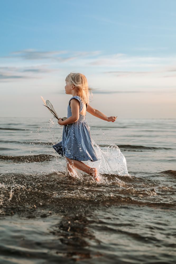 Childhood joy by the sea