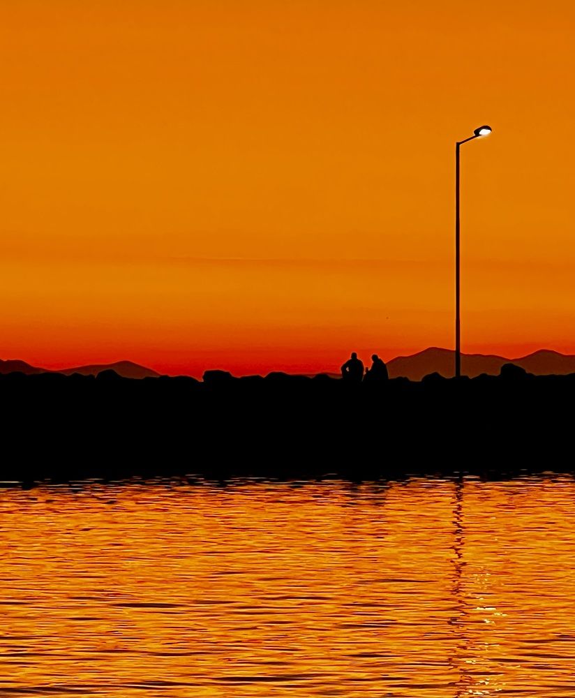 Talking under sunset