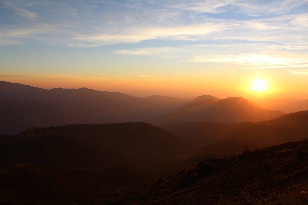 Закат в Кавказских горах