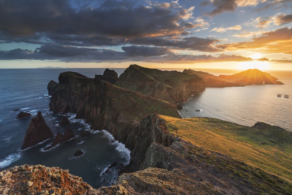 First light on Madeira cliffs