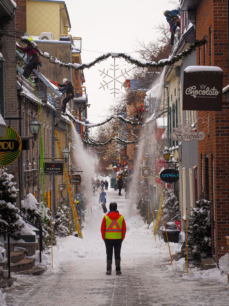 A christmas scene in Quebec