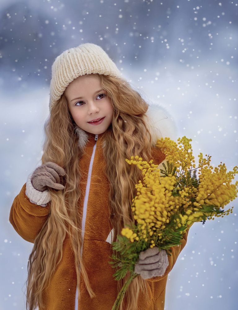 Девочка с мимозой.