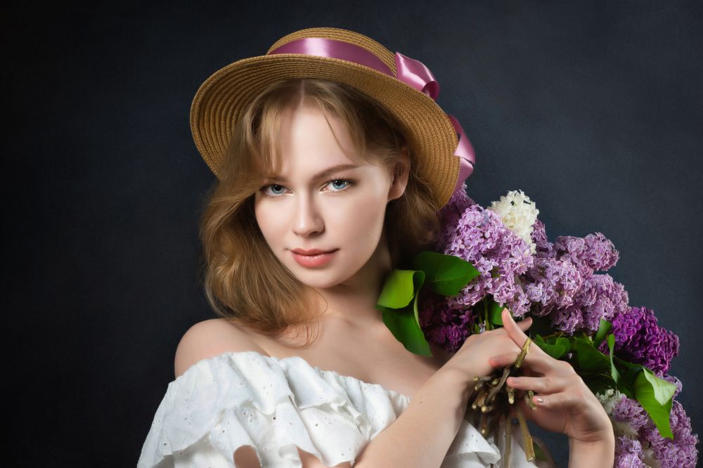 Портрет с букетом.