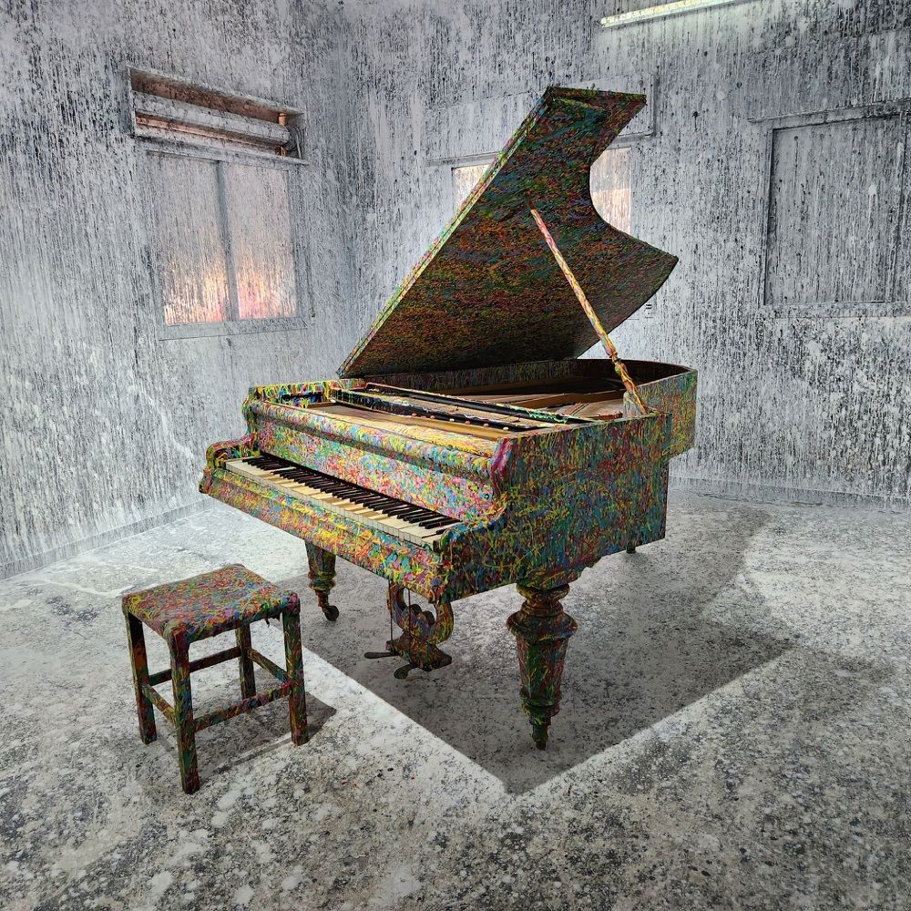 Black, white and colorful