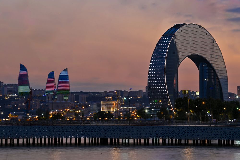 Night view of Baku Boulevard