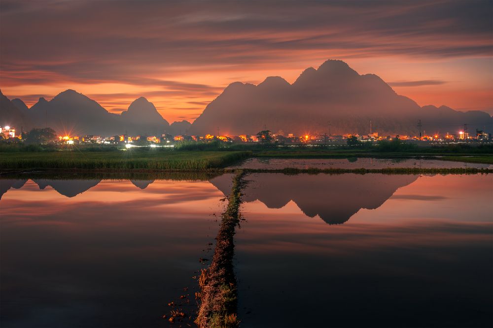 Bac Son valley sunset