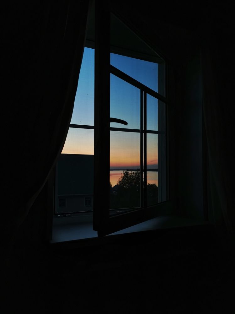 Sunset in the window