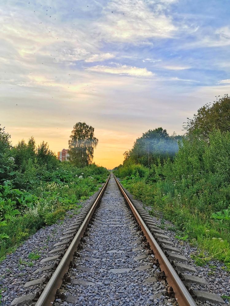 Railway and sunset