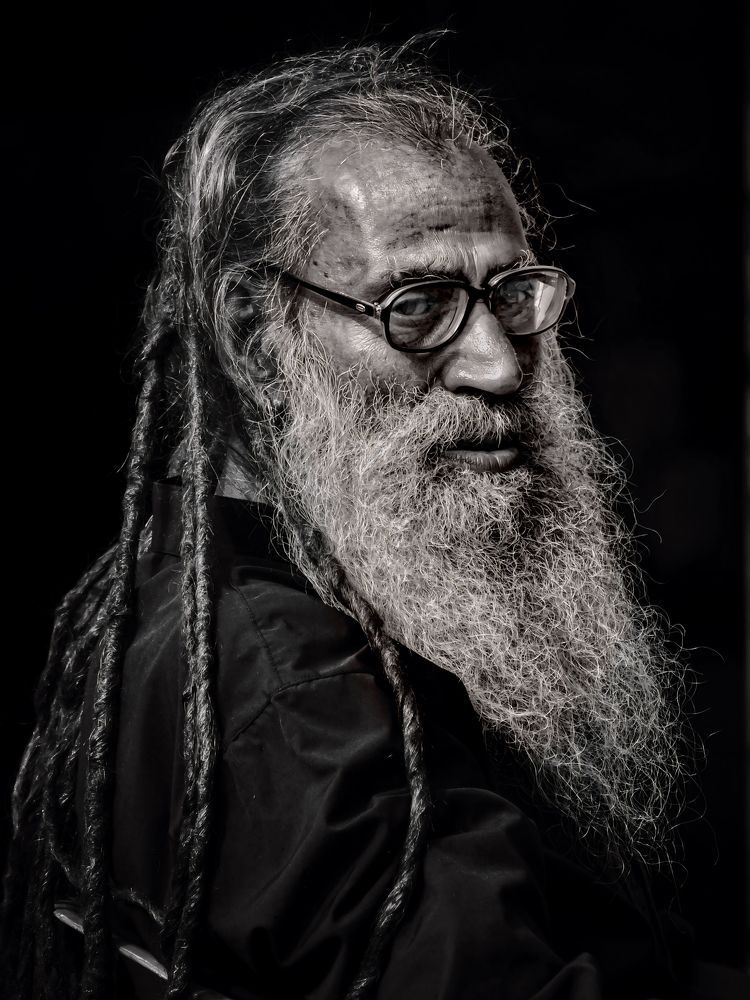 Satisfied with facial hair.