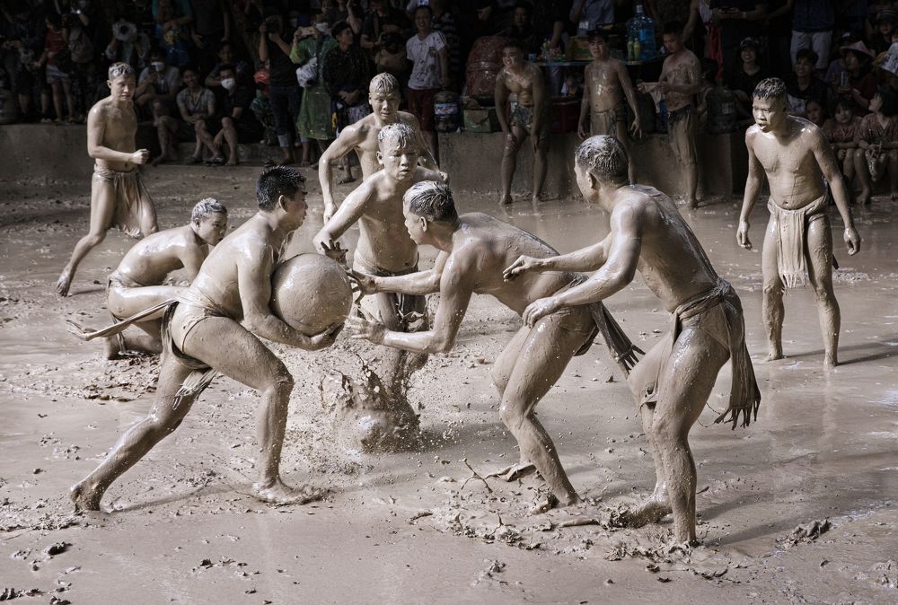 Mud wrestling competition