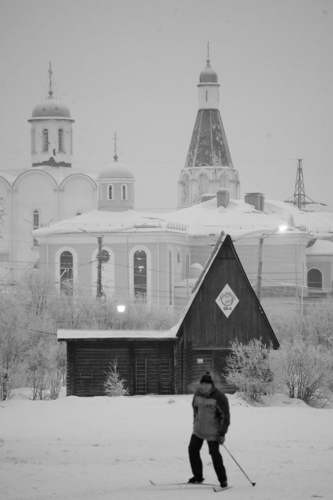 По следу лыжника.