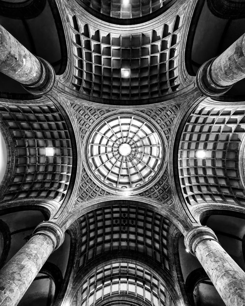 The interior Dome of the Merida Cathedral in Merida, Yucant Mexico