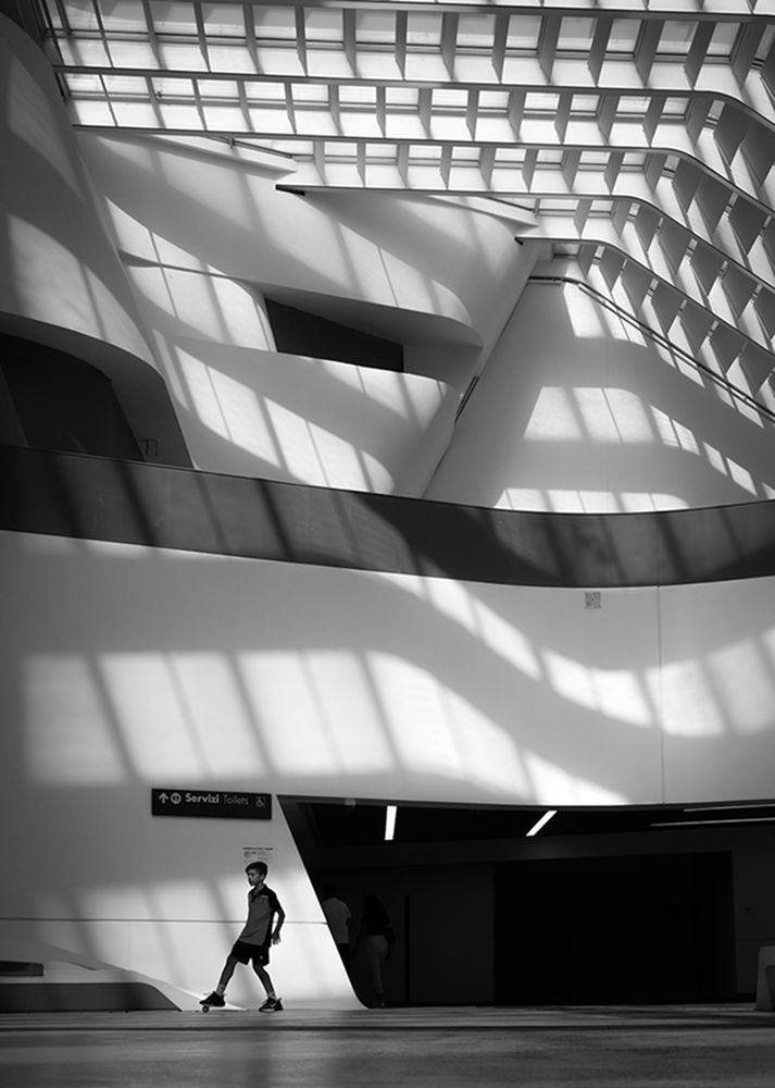 Playing football in the station