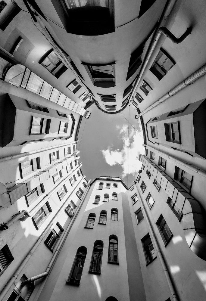 A little sun and windows in the courtyards-wells...