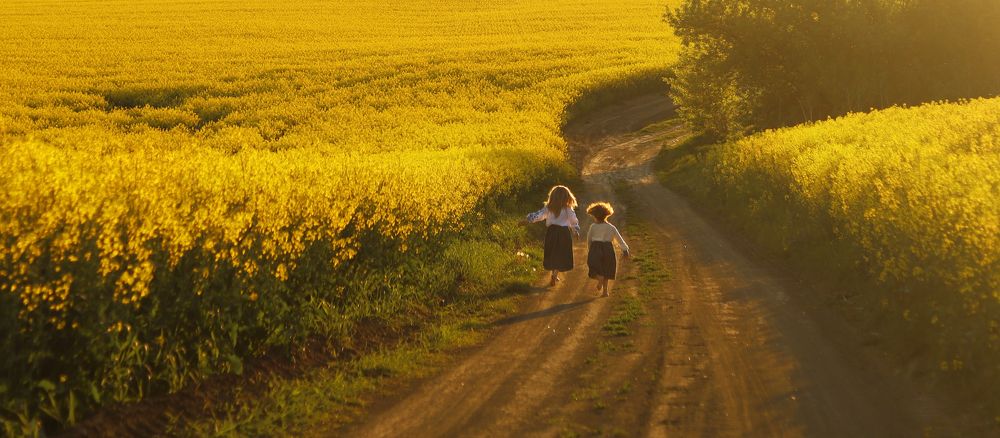 Golden fields and careless childhood.