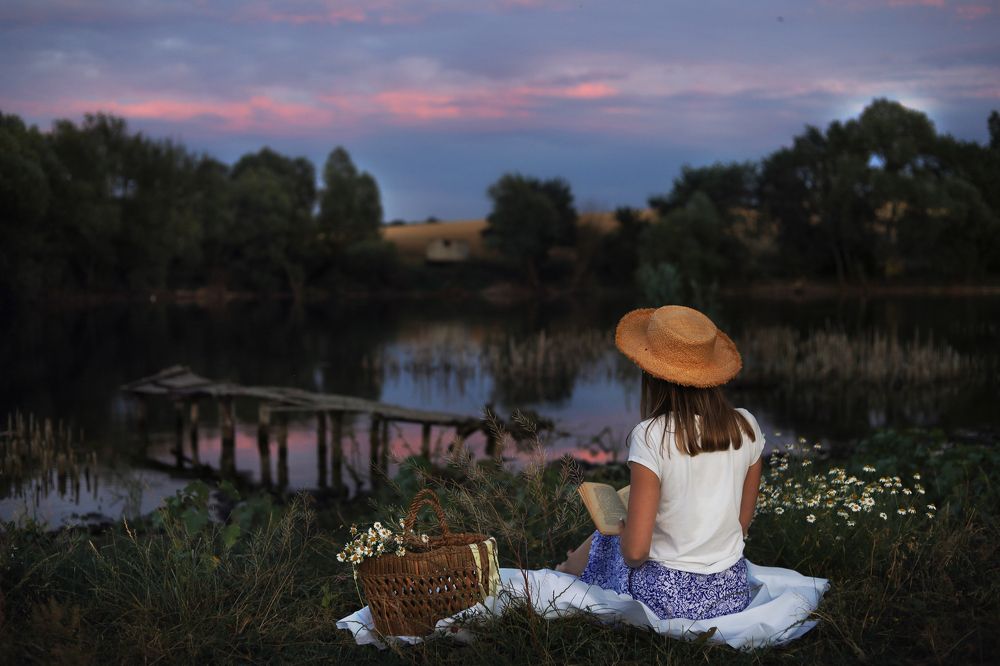 Enjoying enchanting summer scenery.