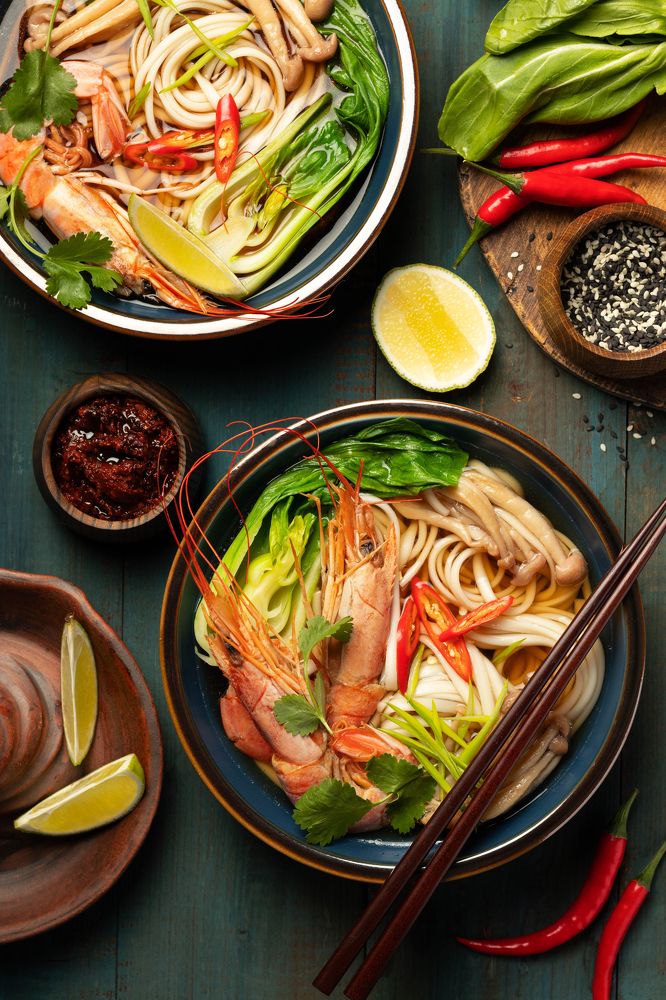 Noodles with shrimp/Лапша с креветками