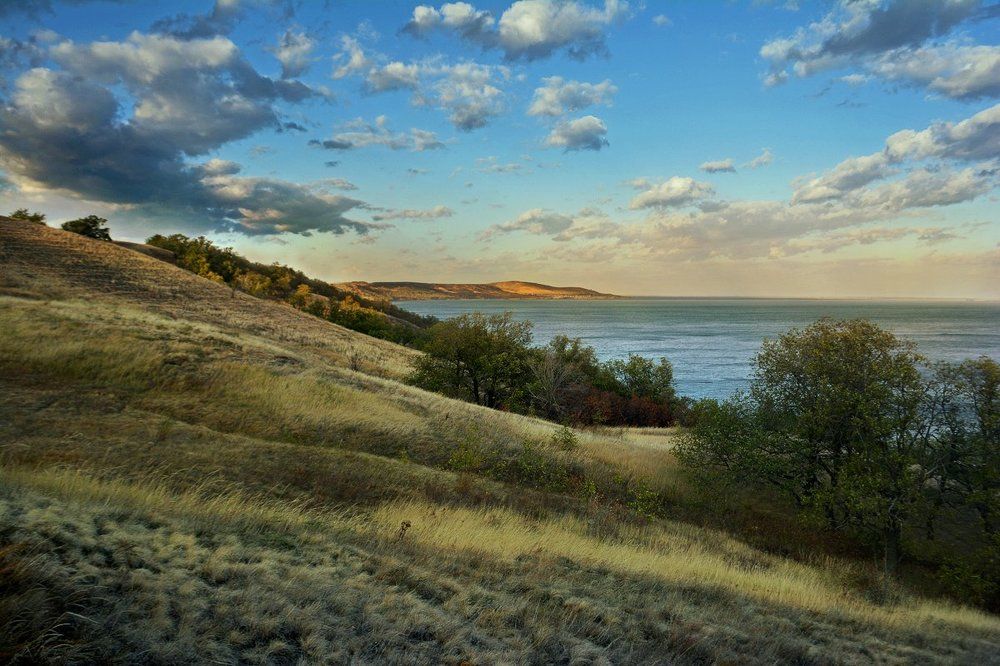 На склоне с облаками