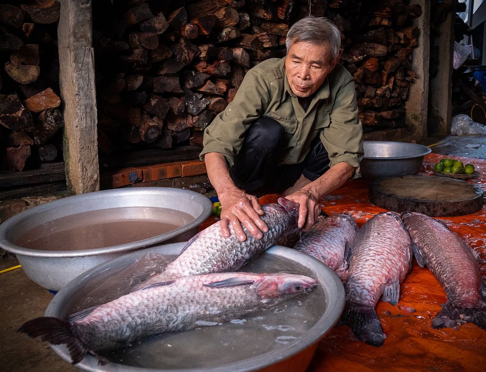 Braising fish in traditional recipe of Vu Dai Village