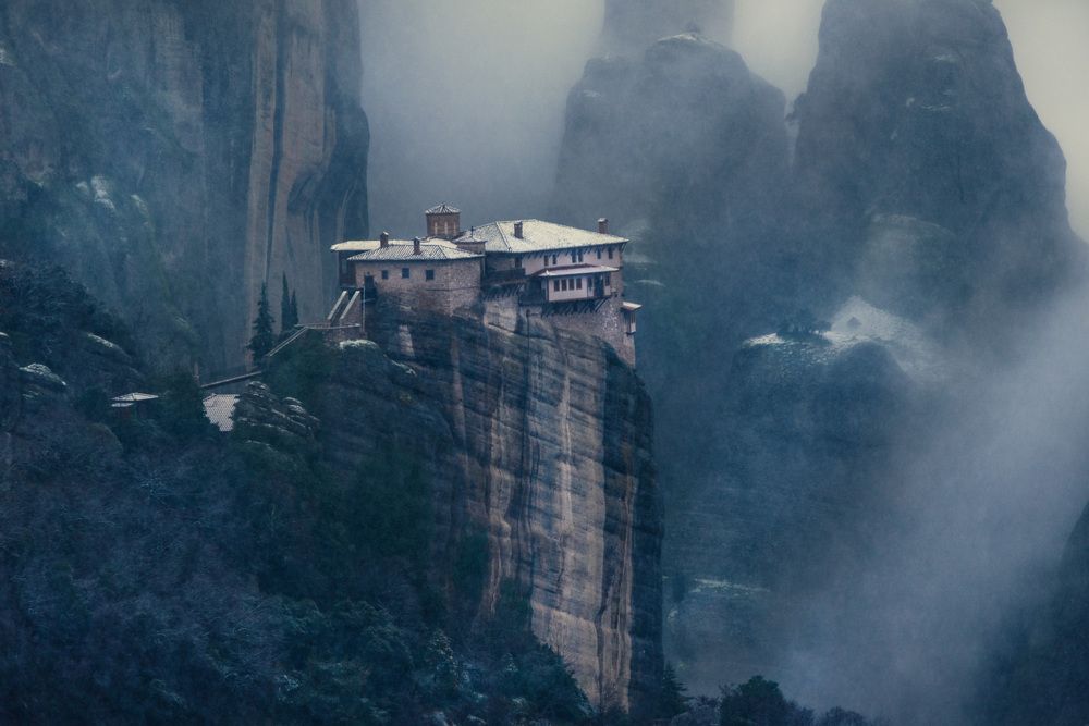 Зимние Метеоры Фессалии. Греция.