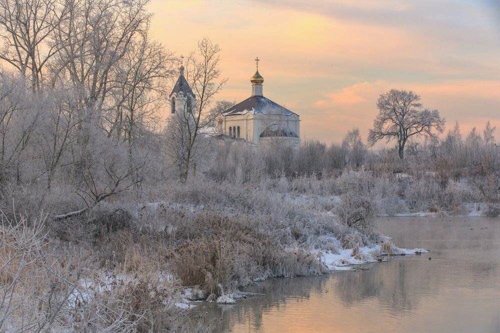 Зимний закат на Клязьме