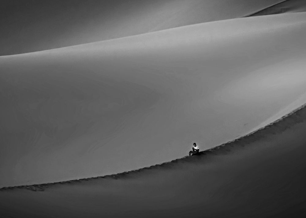 man and desert