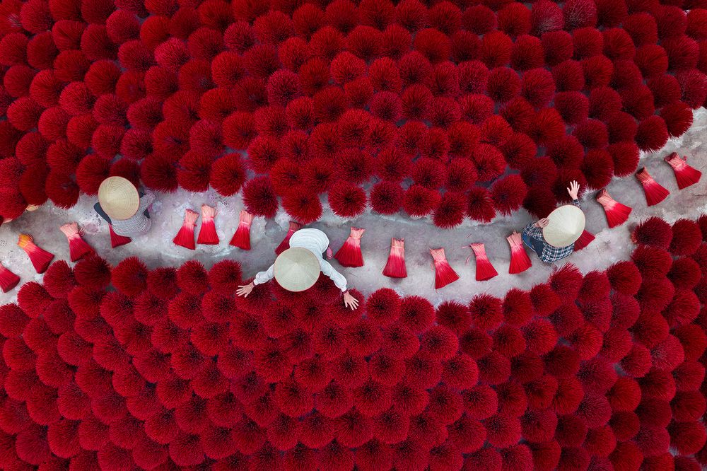 Incense stick village of Vietnam.