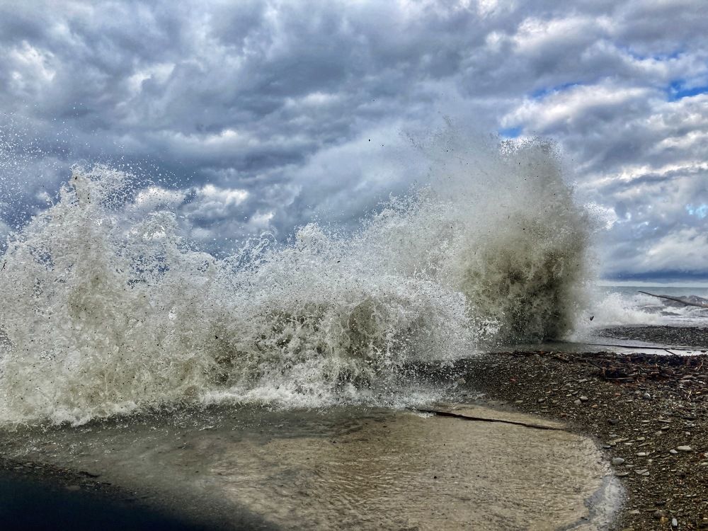 Getting Splashed by Lake Erie