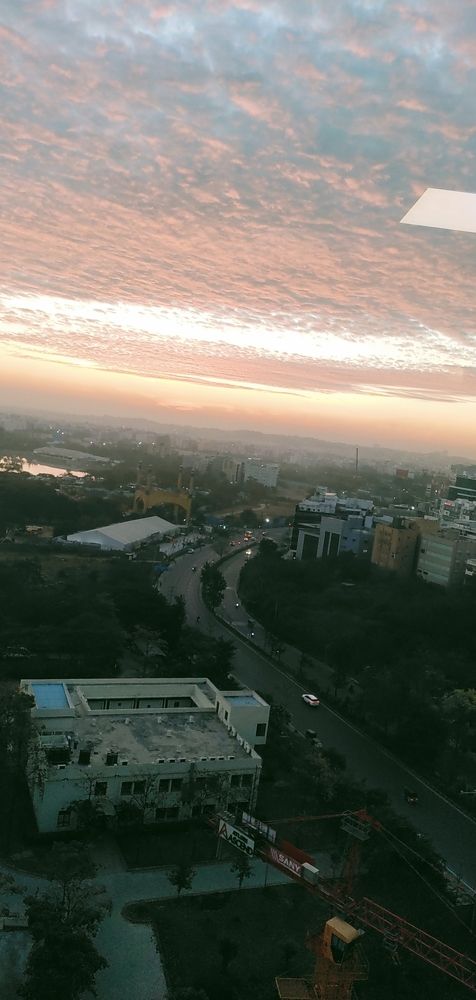 Bussy life under calm sky