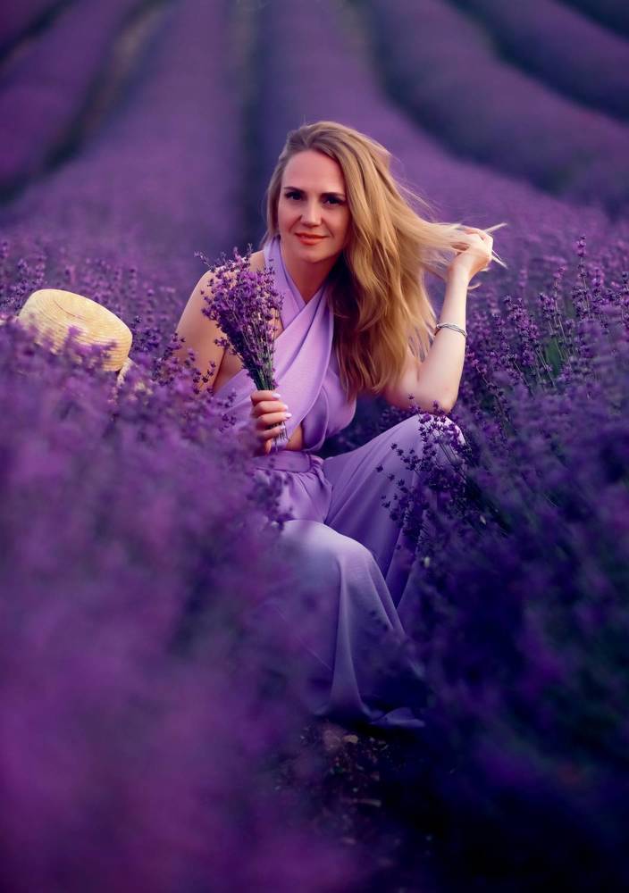 закат в лаванде