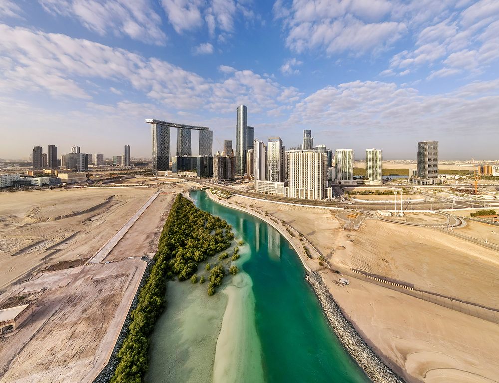 Aerial view of Al Reem island in Abu Dhabi