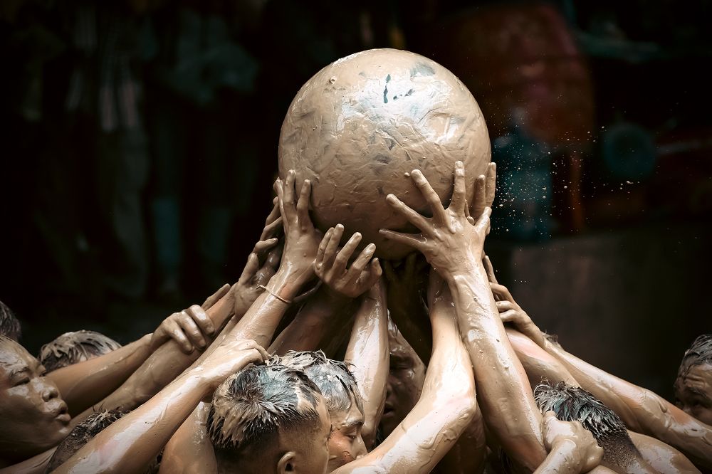 The Mud Ball Festival in Van Village, Vietnam
