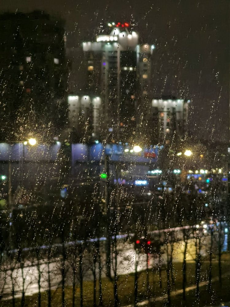 Огни ночного города.