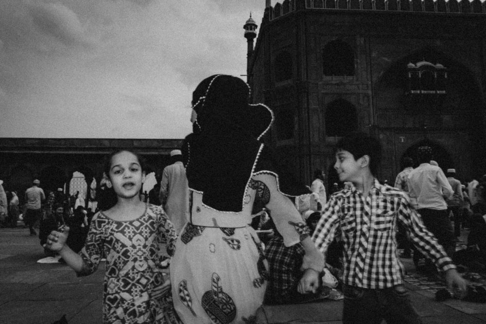 Children's Joy in Monochrome