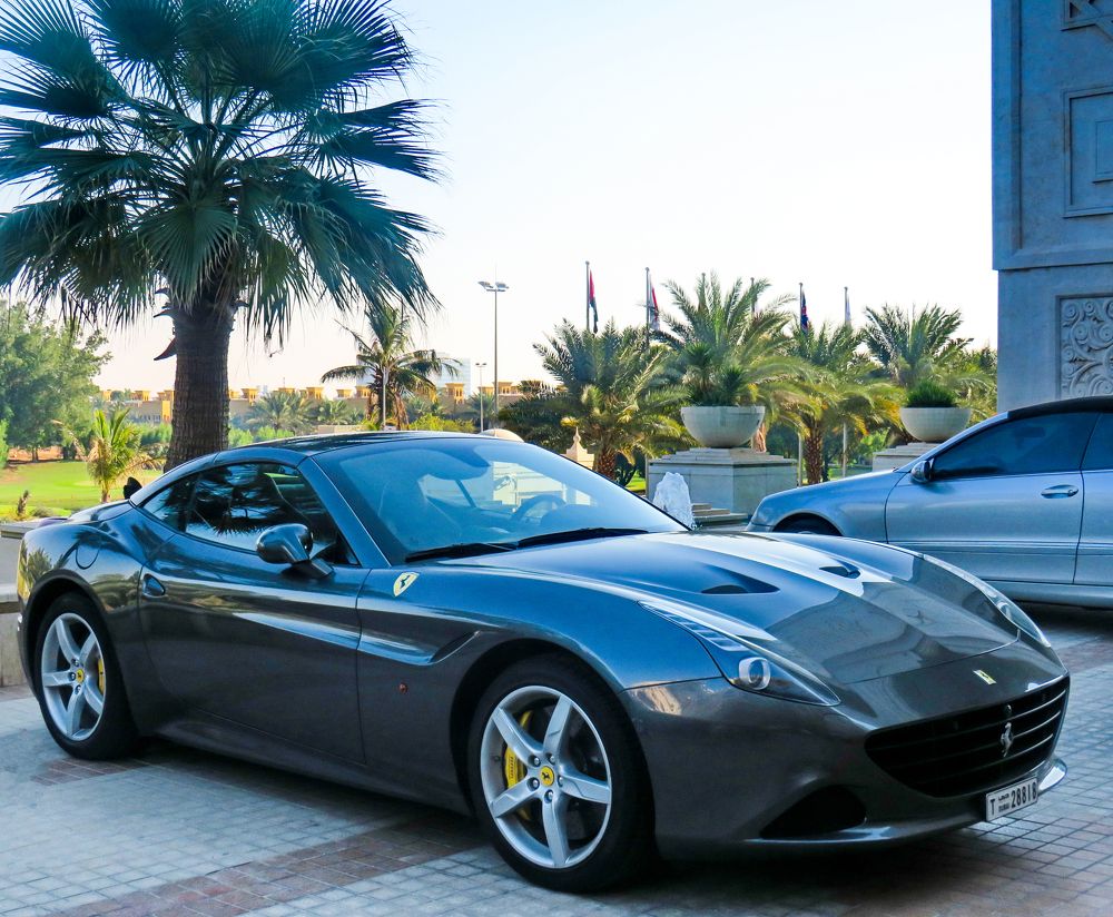 Luxury car on the street of Abu Dhabi