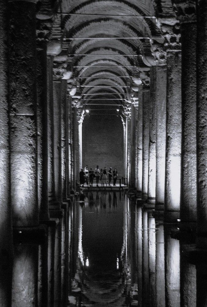 Monochrome Majesty: Depths of Istanbul's Basilica Cistern