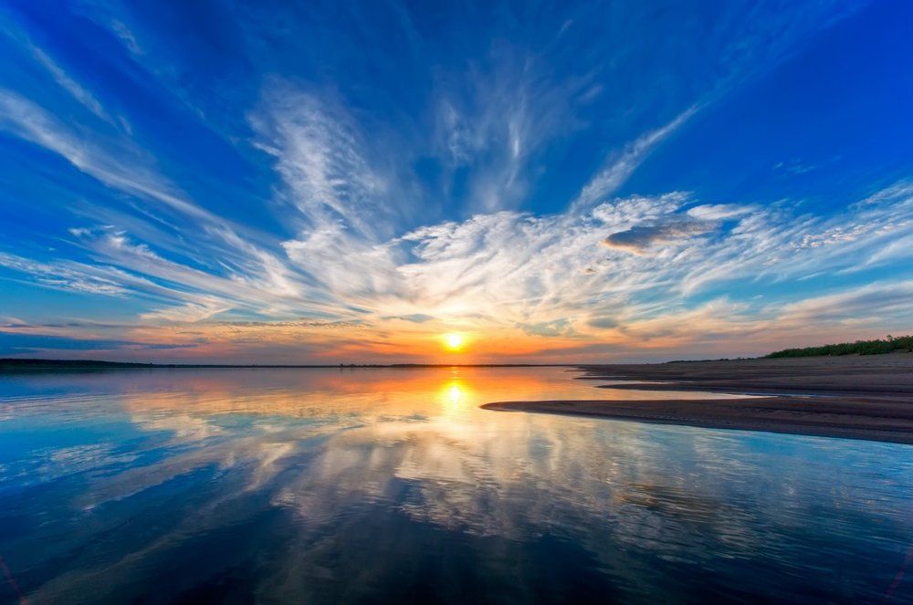 Закат на реке Печора..