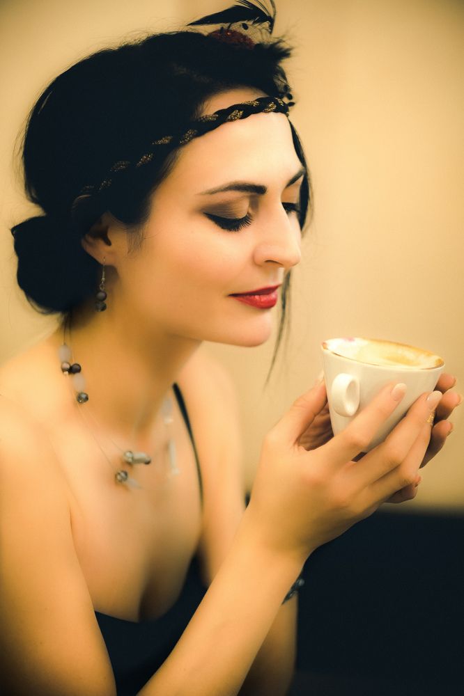 Retro Woman with Coffee