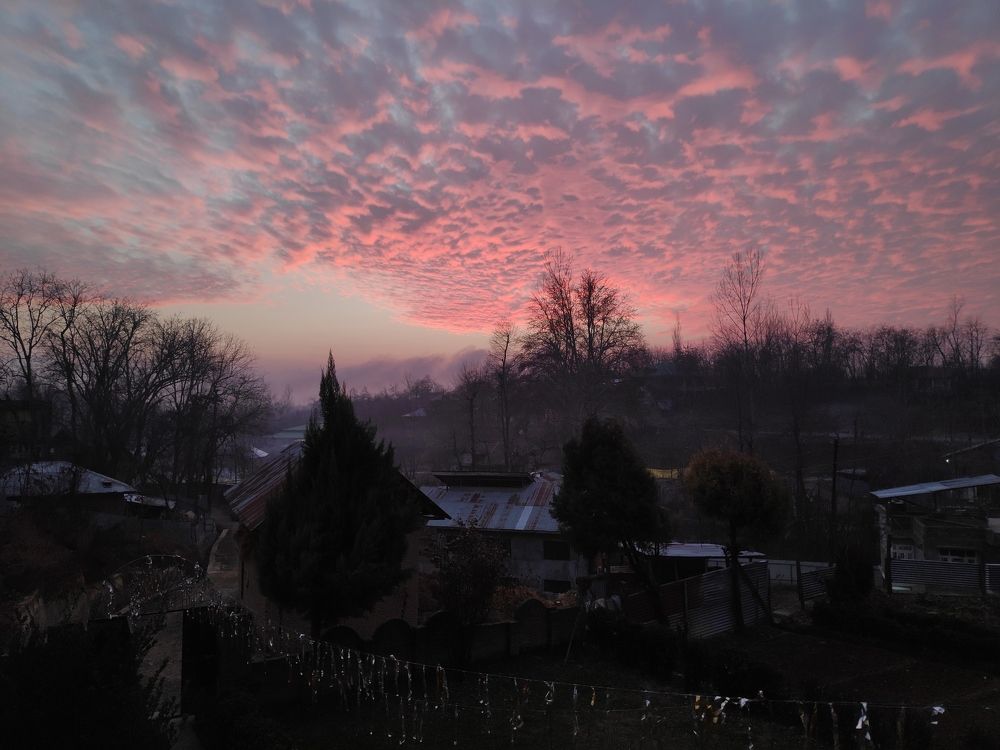 Beautiful evening sky view from the balcony