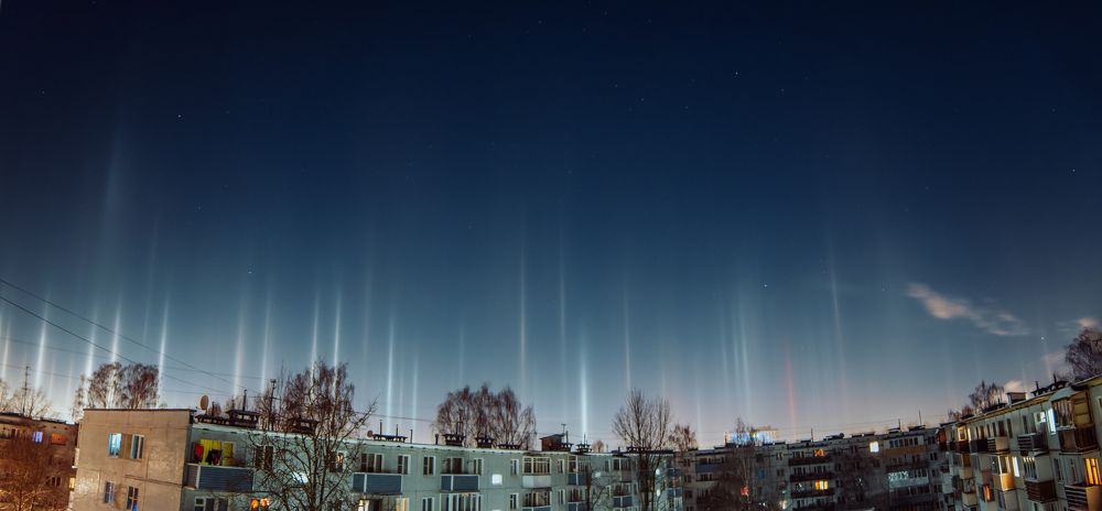 Light poles on Christmas night 2024