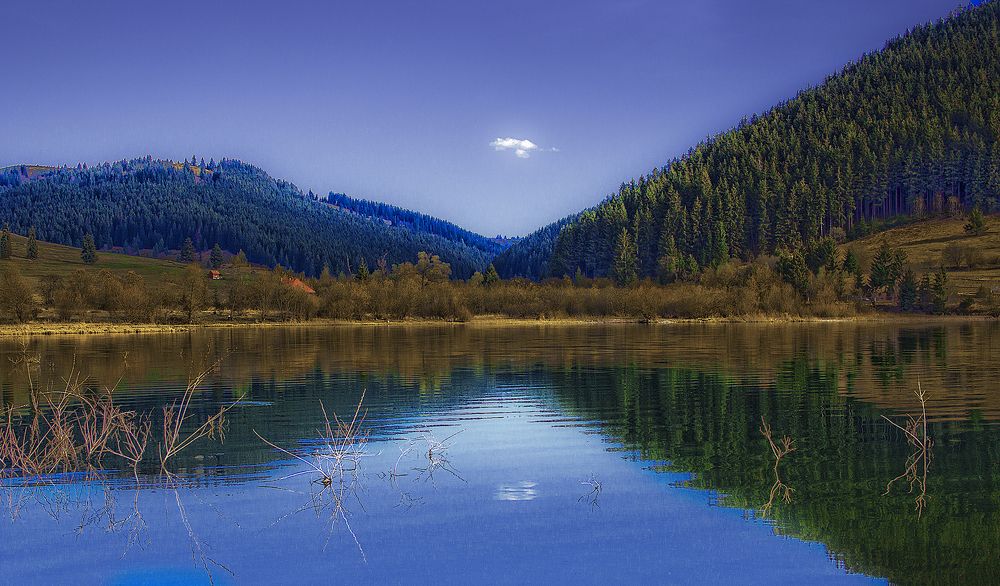 Lake Frumoasa in summer