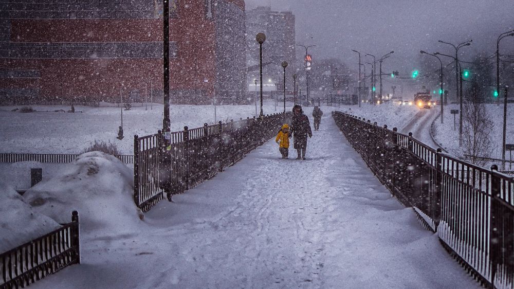 метель в городе