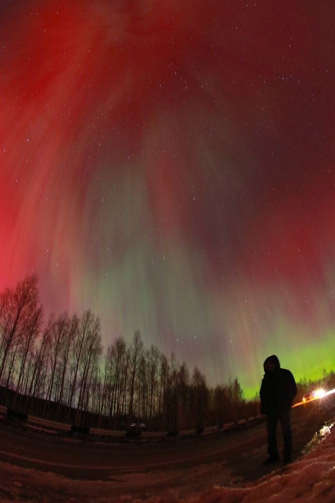 Полярное сияние на среднем урале.