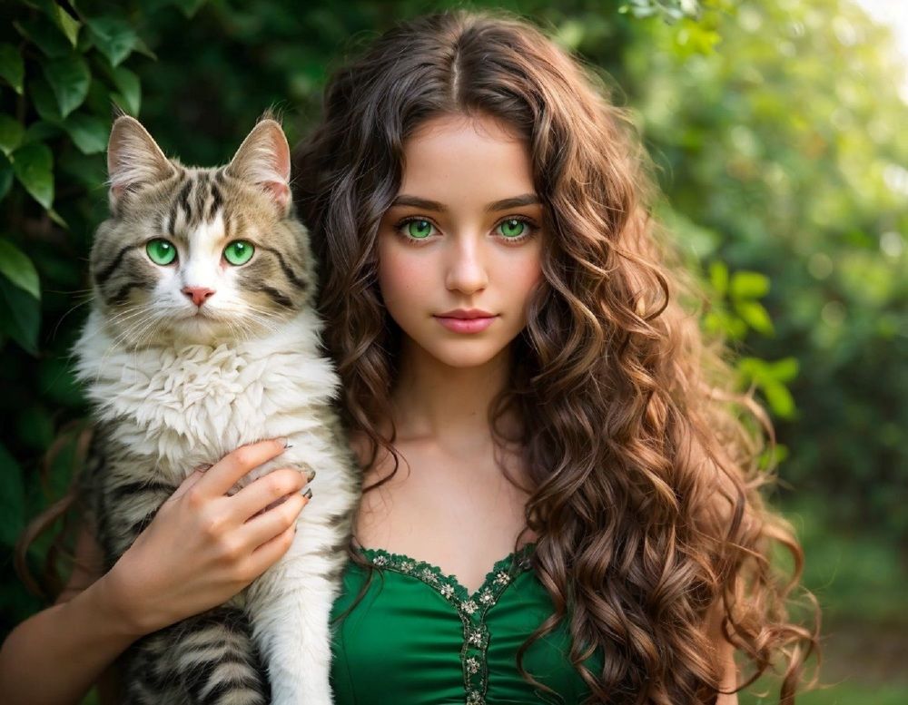 Girl with a cat