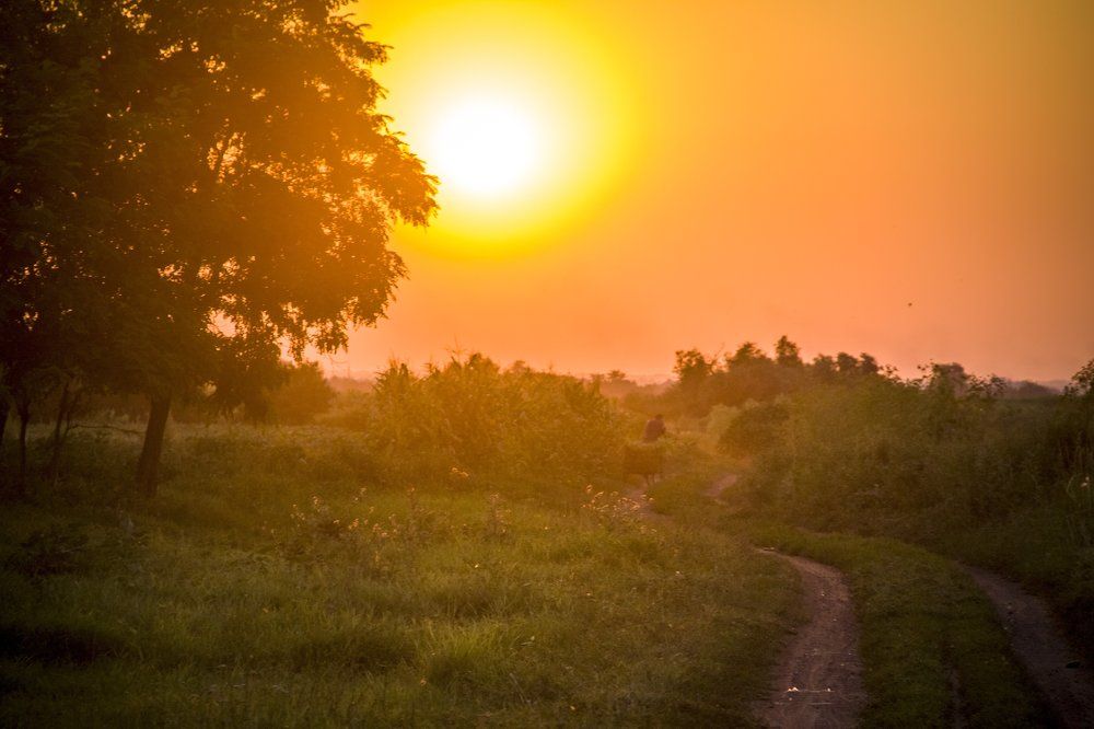 Закат в деревне