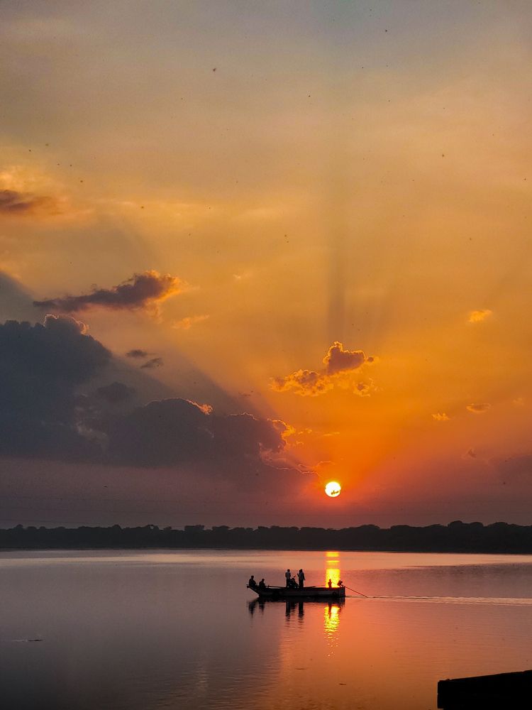 A Perfect Wide Evening Boat