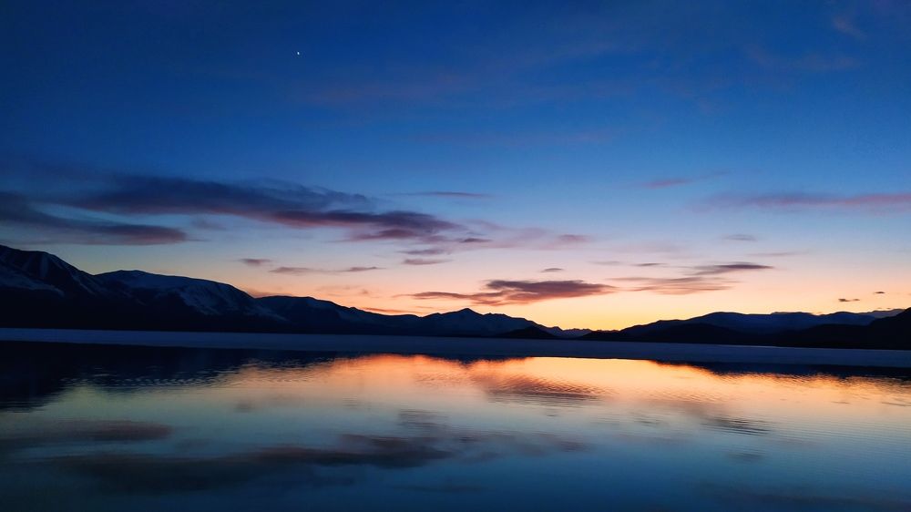 Закат на озере