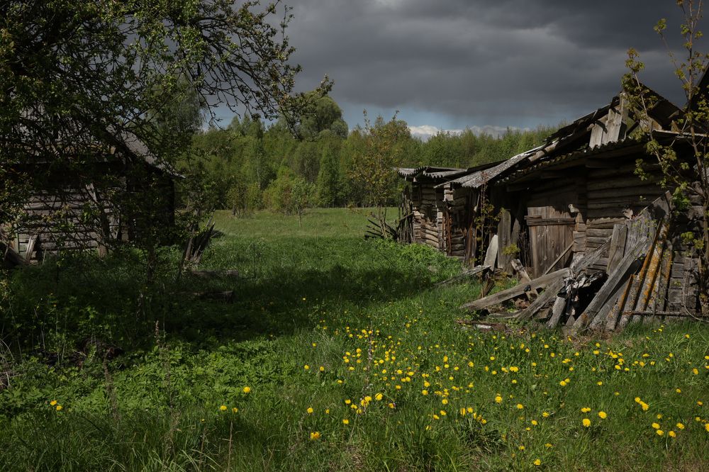 За деревней