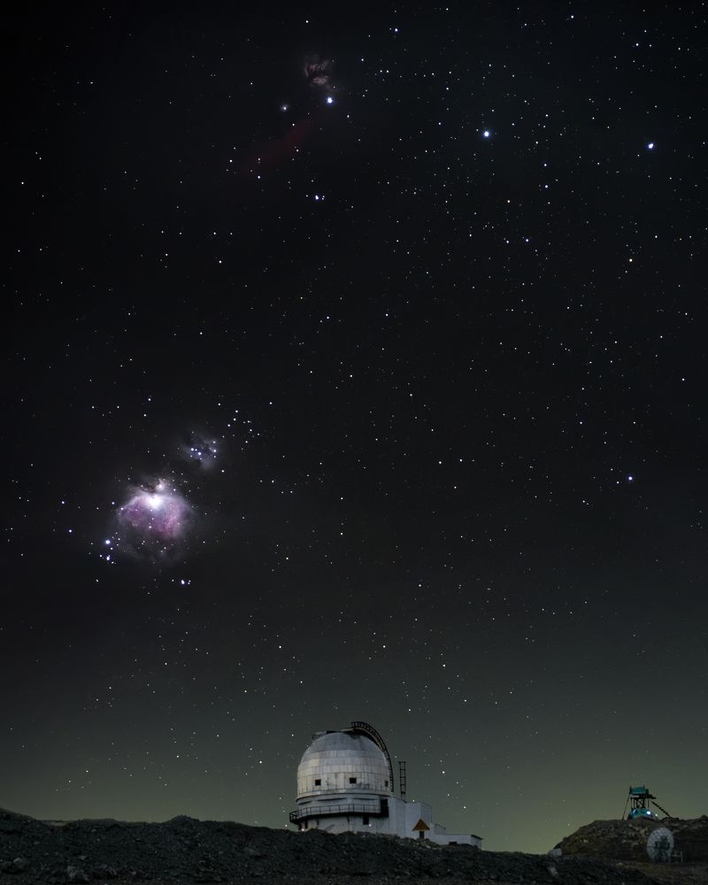 Orion Nebula over Observatory